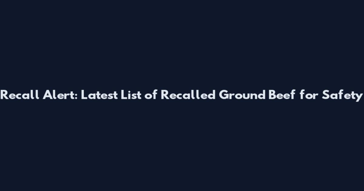 Recall Alert: Latest List of Recalled Ground Beef for Safety