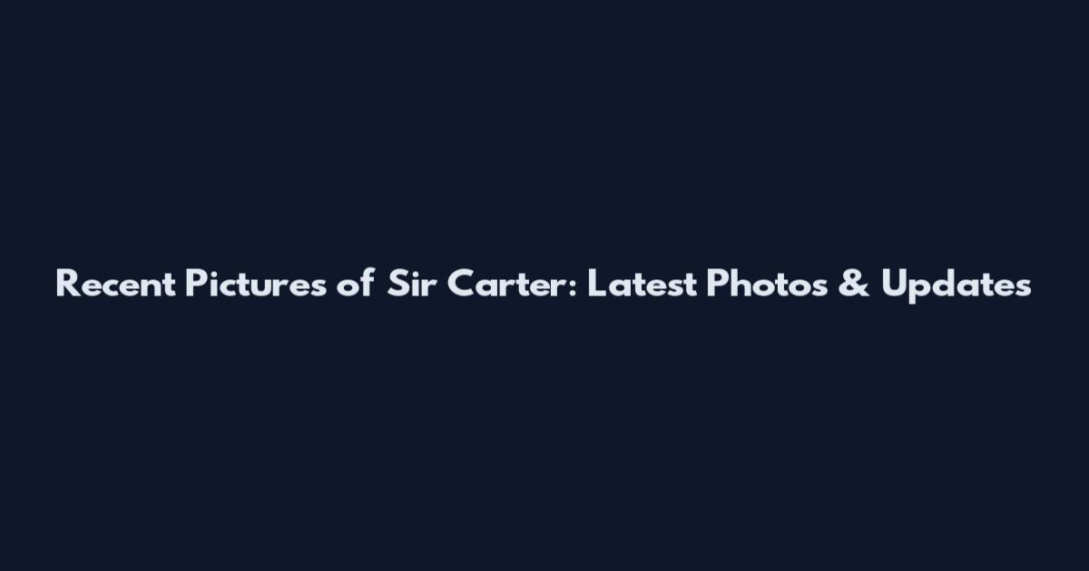 Recent Pictures of Sir Carter: Latest Photos & Updates