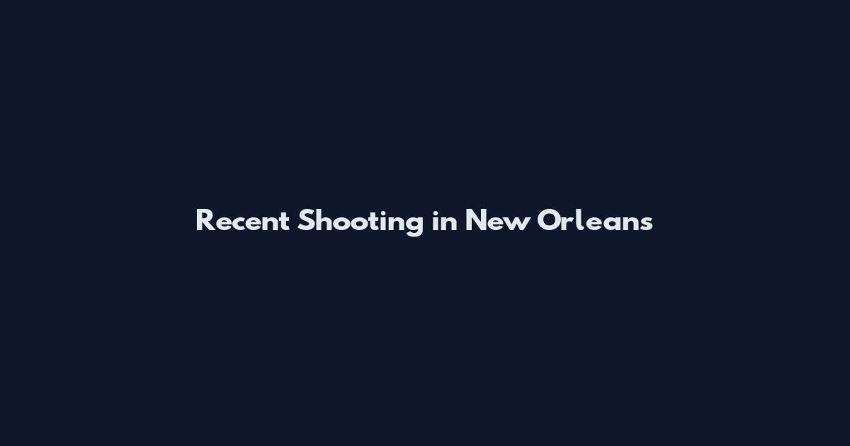 Recent Shooting in New Orleans