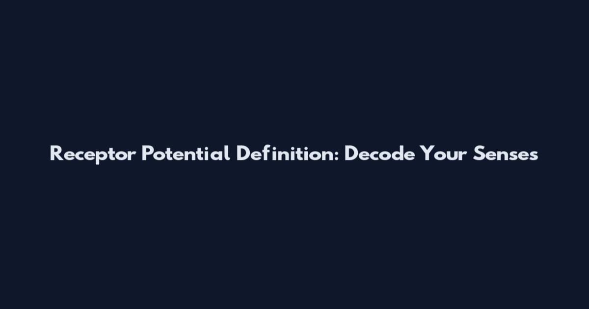 Receptor Potential Definition: Decode Your Senses