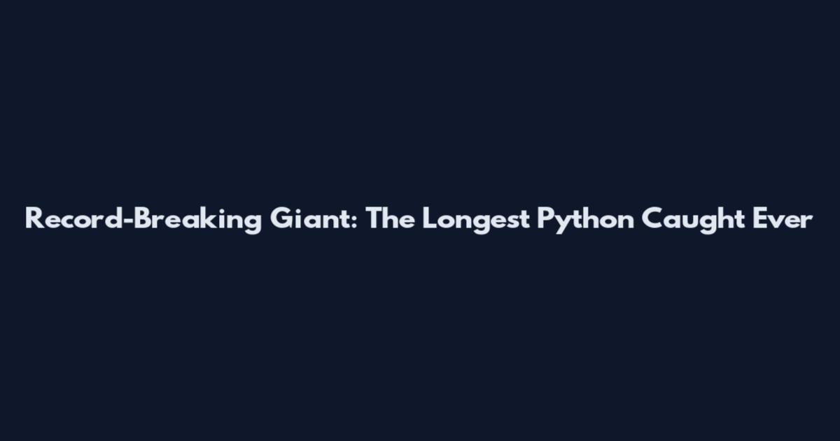 Record-Breaking Giant: The Longest Python Caught Ever