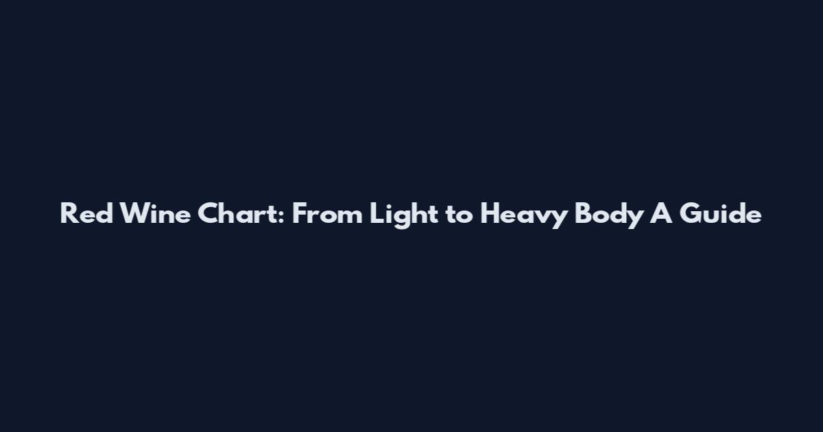 Red Wine Chart: From Light to Heavy Body A Guide
