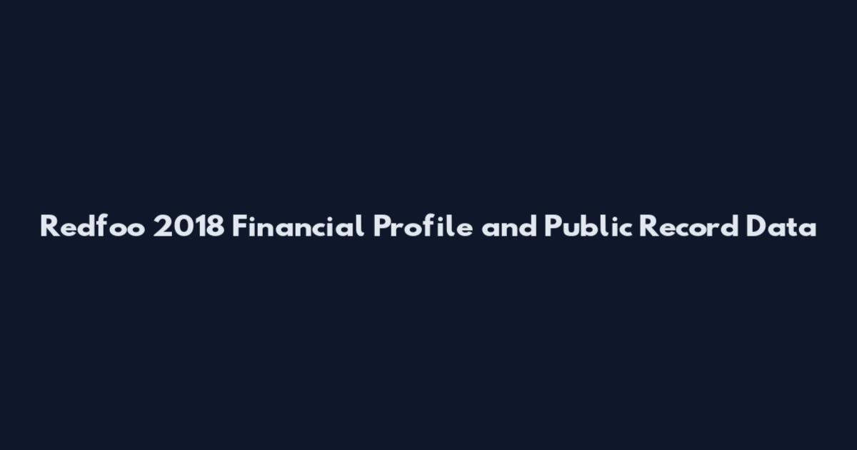 Redfoo 2018 Financial Profile and Public Record Data