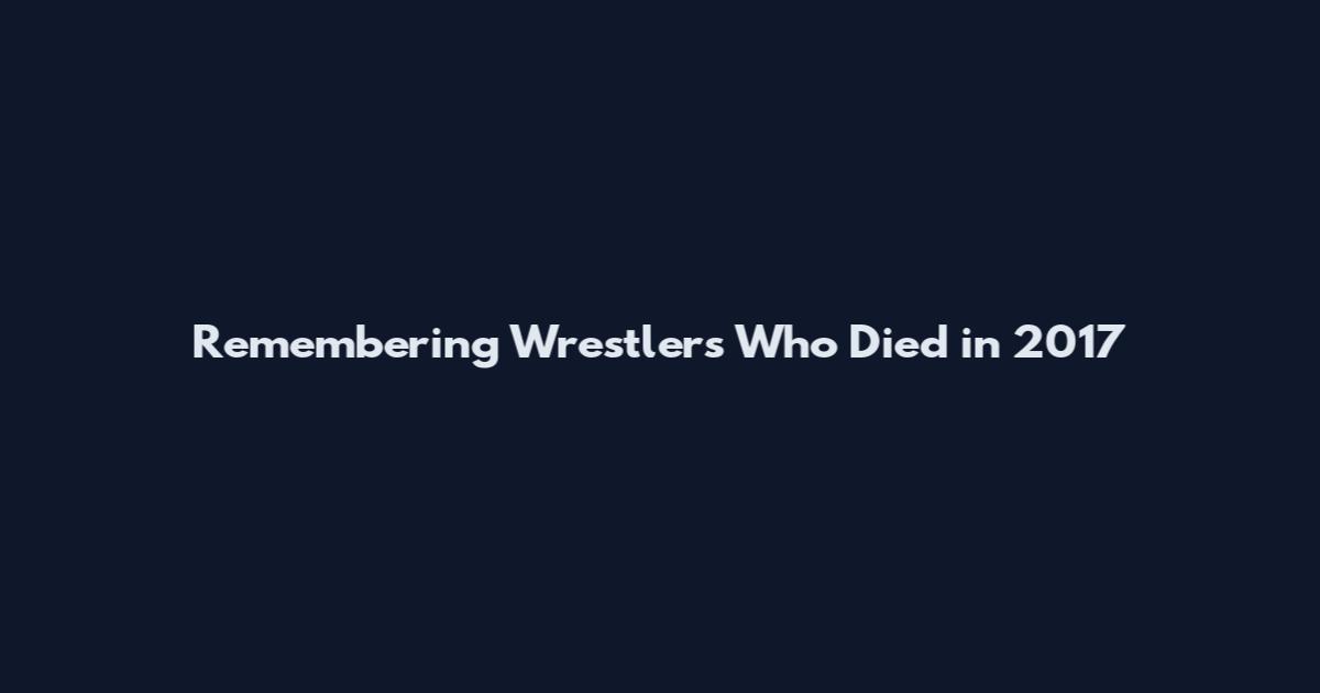 Remembering Wrestlers Who Died in 2017