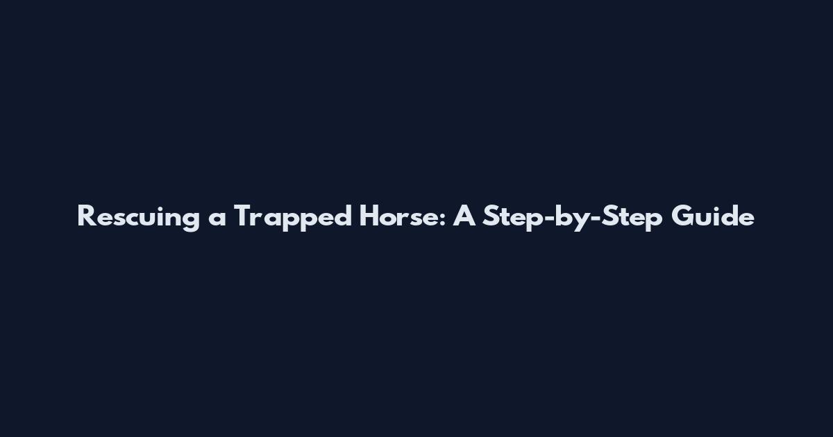 Rescuing a Trapped Horse: A Step-by-Step Guide