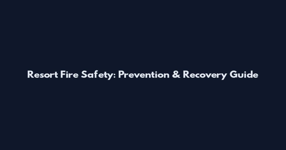 Resort Fire Safety: Prevention & Recovery Guide