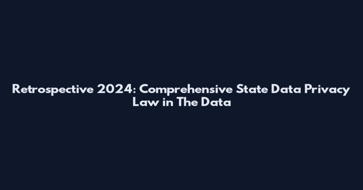 Retrospective 2024: Comprehensive State Data Privacy Law in The Data