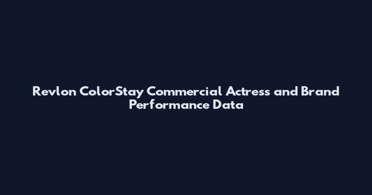 Revlon ColorStay Commercial Actress and Brand Performance Data