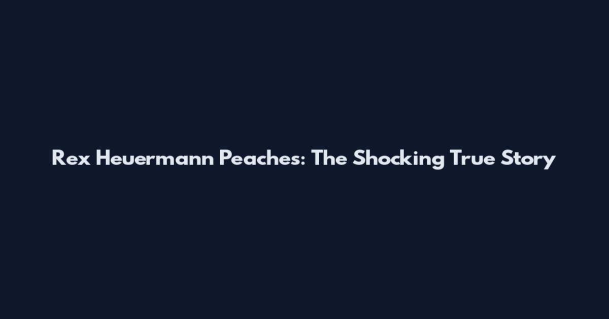 Rex Heuermann Peaches: The Shocking True Story