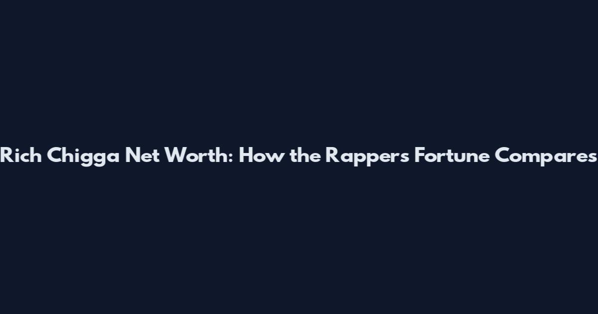 Rich Chigga Net Worth: How the Rapper's Fortune Compares