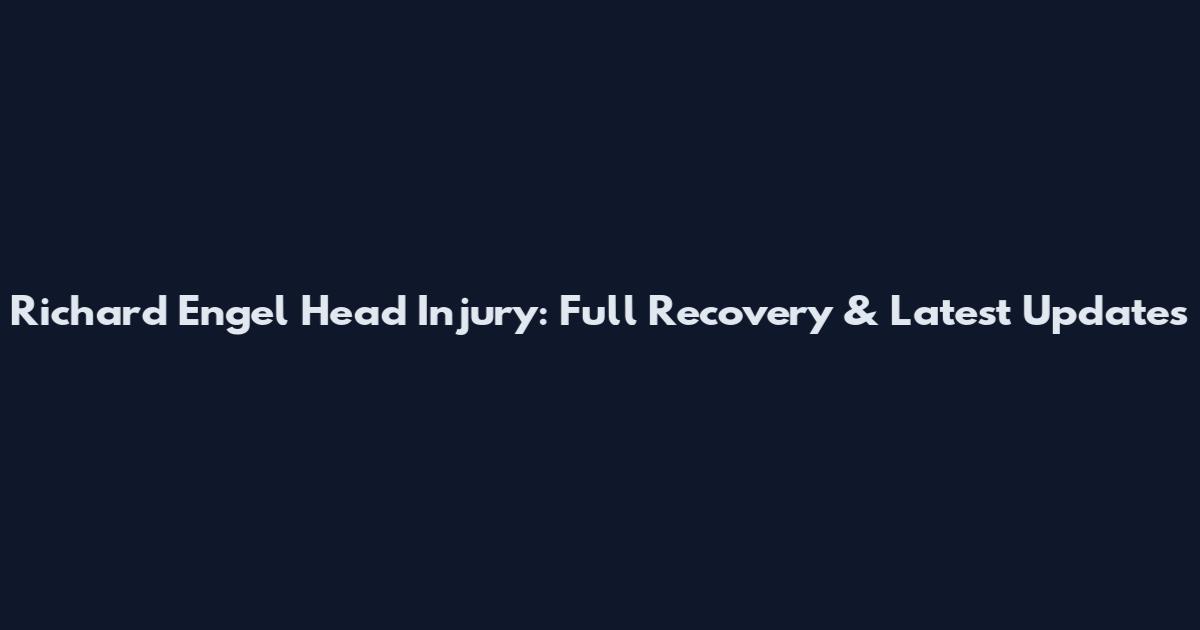 Richard Engel Head Injury: Full Recovery & Latest Updates