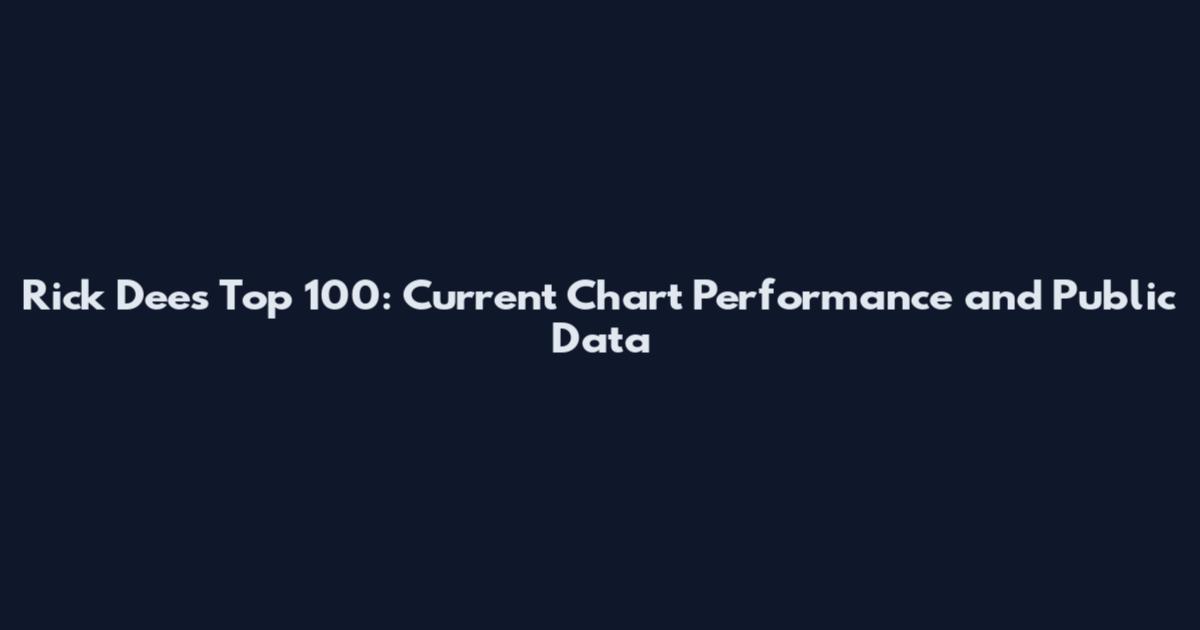 Rick Dees Top 100: Current Chart Performance and Public Data
