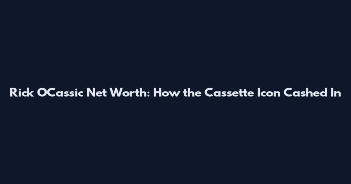 Rick O'Cassic Net Worth: How the Cassette Icon Cashed In