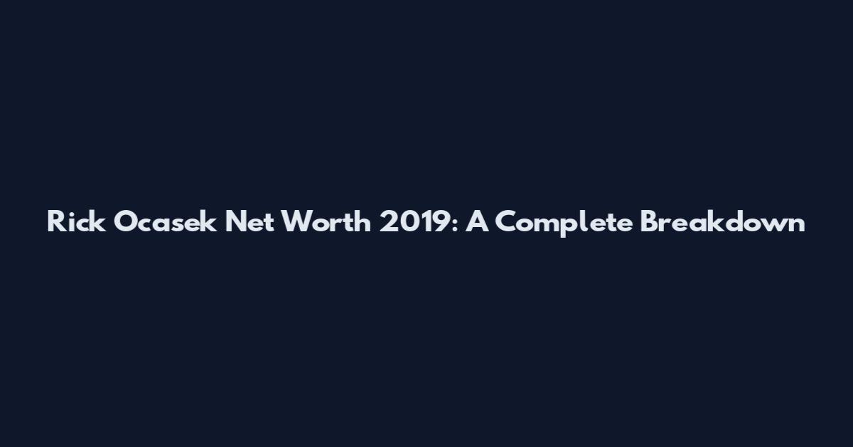 Rick Ocasek Net Worth 2019: A Complete Breakdown