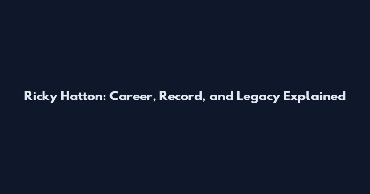 Ricky Hatton: Career, Record, and Legacy Explained