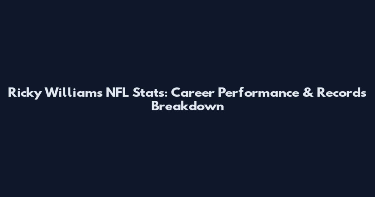 Ricky Williams NFL Stats: Career Performance & Records Breakdown