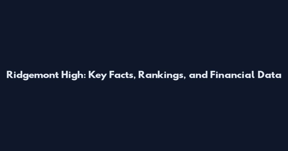 Ridgemont High: Key Facts, Rankings, and Financial Data