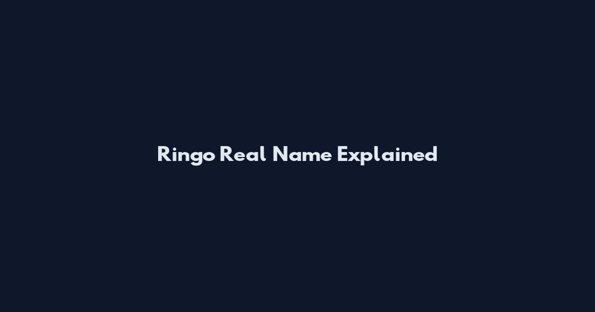 Ringo Real Name Explained