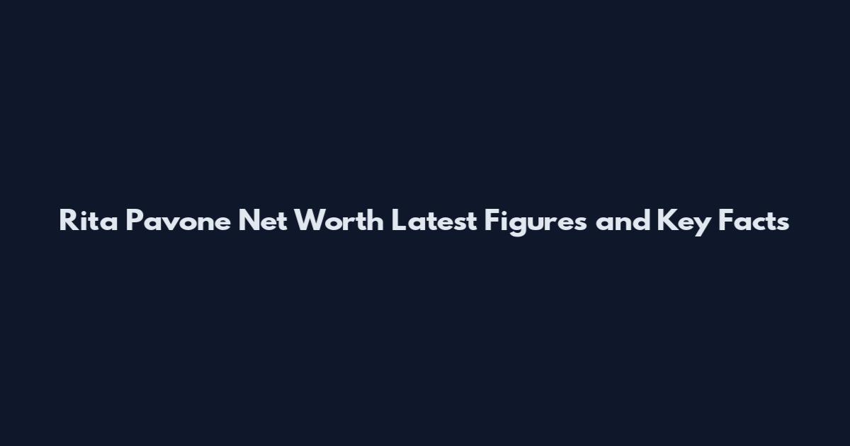 Rita Pavone Net Worth Latest Figures and Key Facts