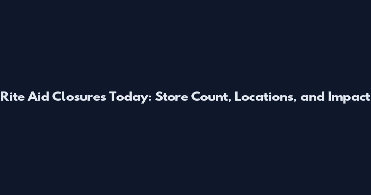 Rite Aid Closures Today: Store Count, Locations, and Impact