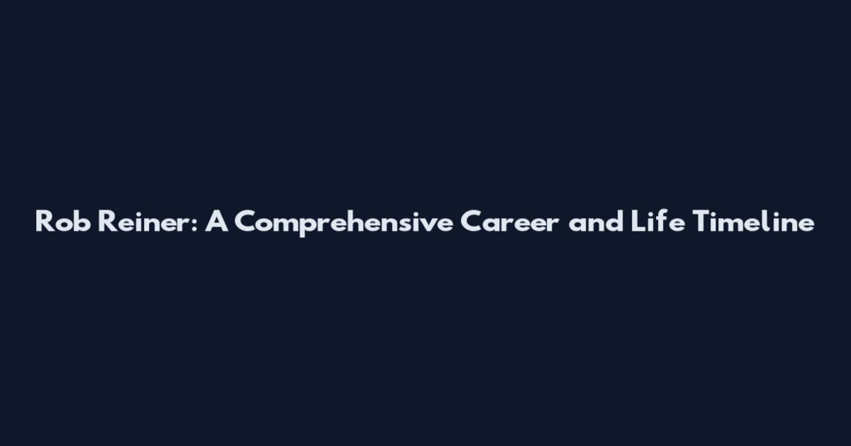 Rob Reiner: A Comprehensive Career and Life Timeline