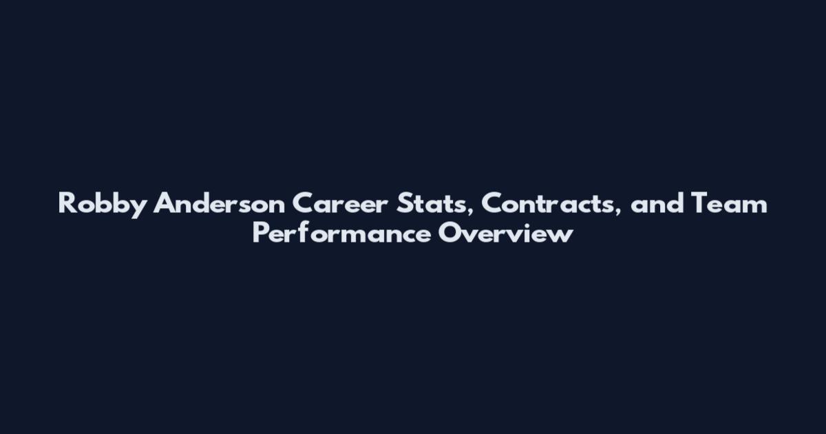 Robby Anderson Career Stats, Contracts, and Team Performance Overview