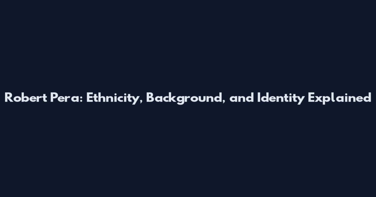 Robert Pera: Ethnicity, Background, and Identity Explained
