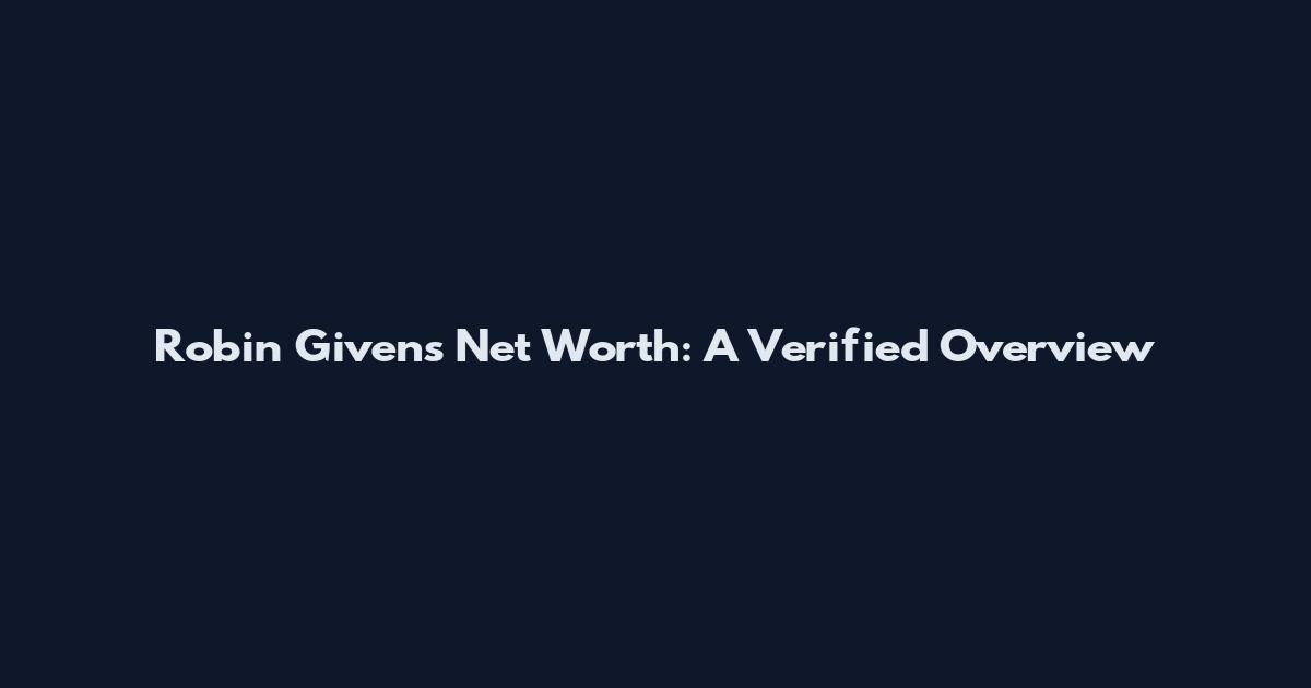 Robin Givens Net Worth: A Verified Overview