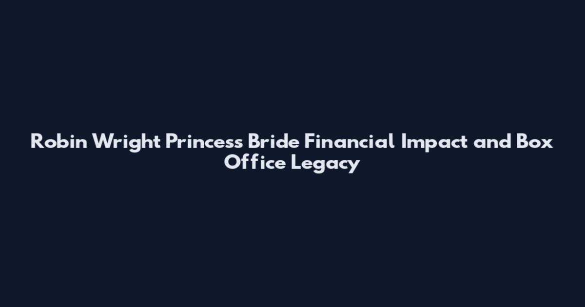 Robin Wright Princess Bride Financial Impact and Box Office Legacy