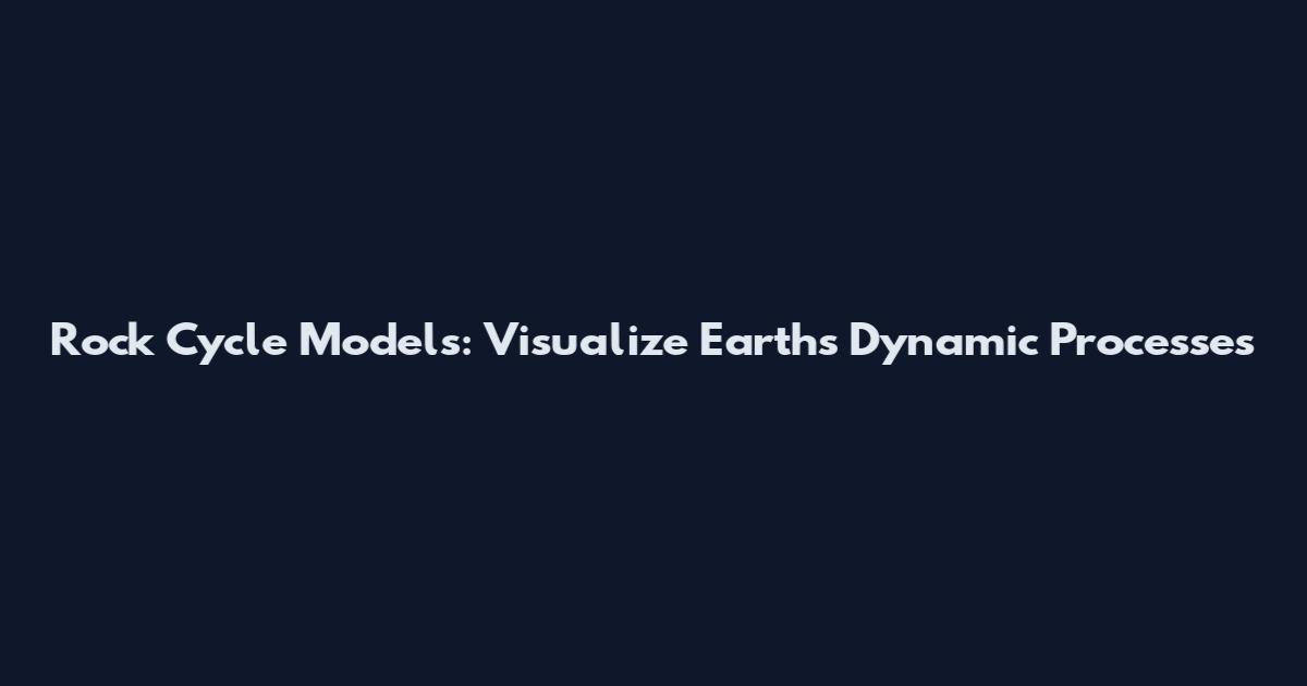 Rock Cycle Models: Visualize Earth's Dynamic Processes