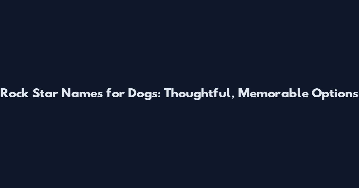 Rock Star Names for Dogs: Thoughtful, Memorable Options