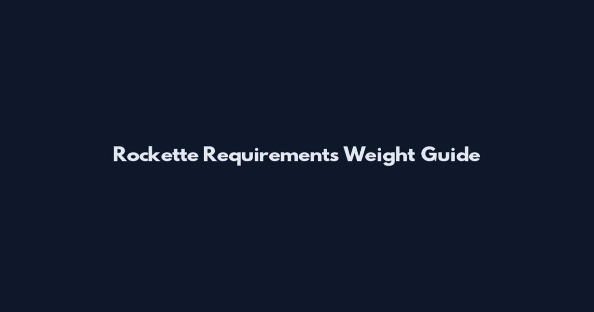 Rockette Requirements Weight Guide