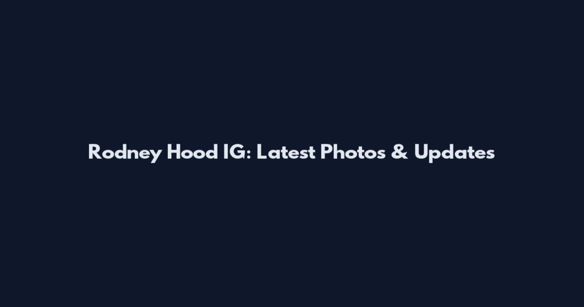 Rodney Hood IG: Latest Photos & Updates