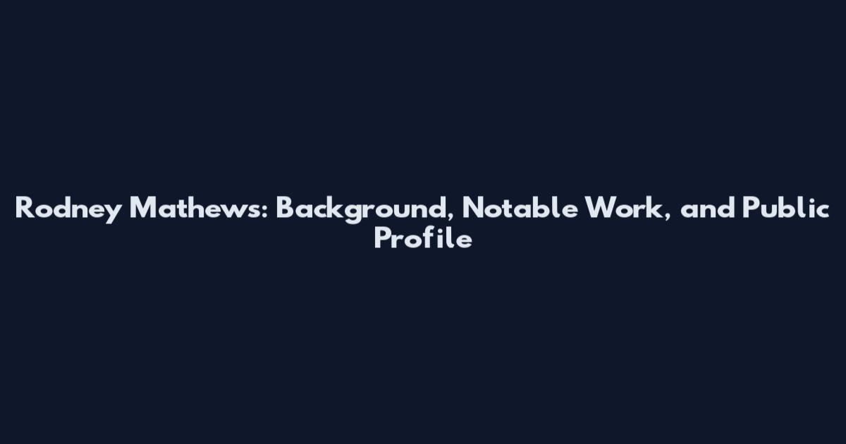Rodney Mathews: Background, Notable Work, and Public Profile