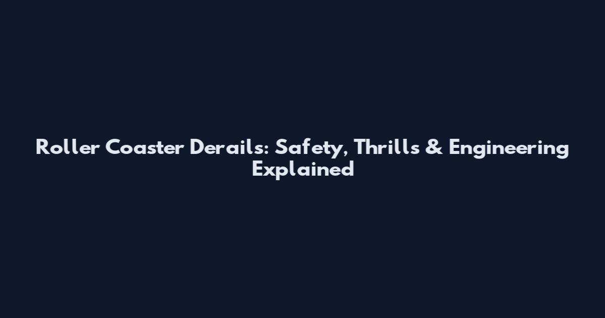 Roller Coaster Derails: Safety, Thrills & Engineering Explained