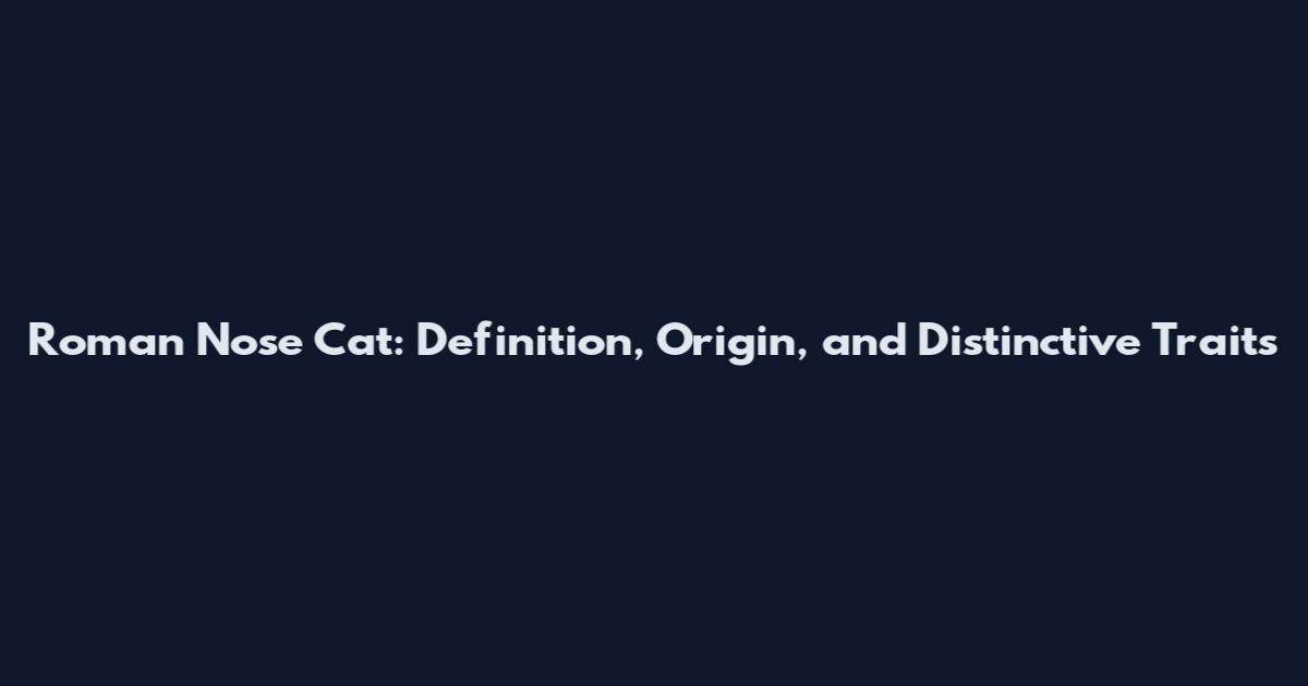Roman Nose Cat: Definition, Origin, and Distinctive Traits