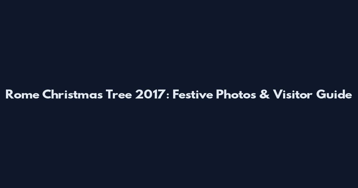 Rome Christmas Tree 2017: Festive Photos & Visitor Guide