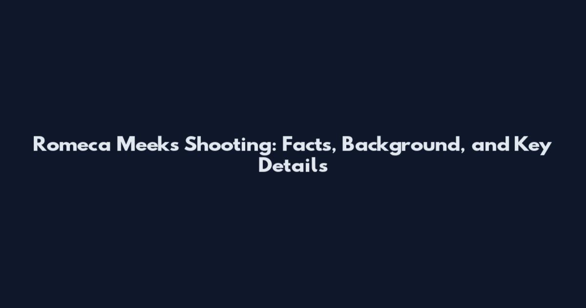 Romeca Meeks Shooting: Facts, Background, and Key Details