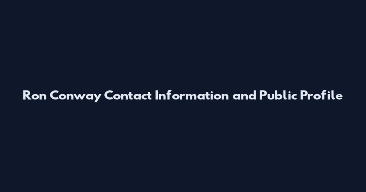 Ron Conway Contact Information and Public Profile