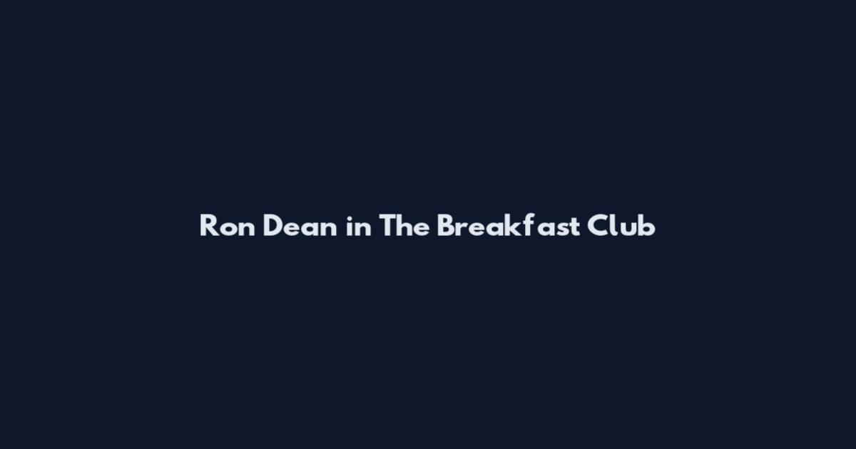Ron Dean in The Breakfast Club