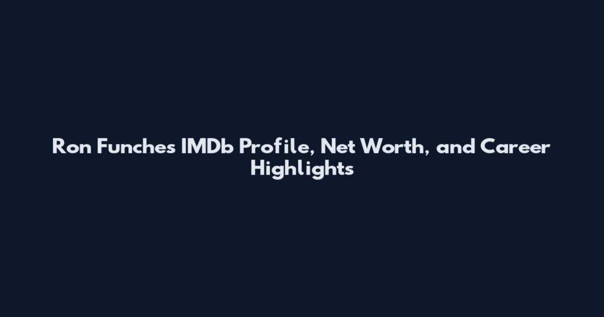 Ron Funches IMDb Profile, Net Worth, and Career Highlights