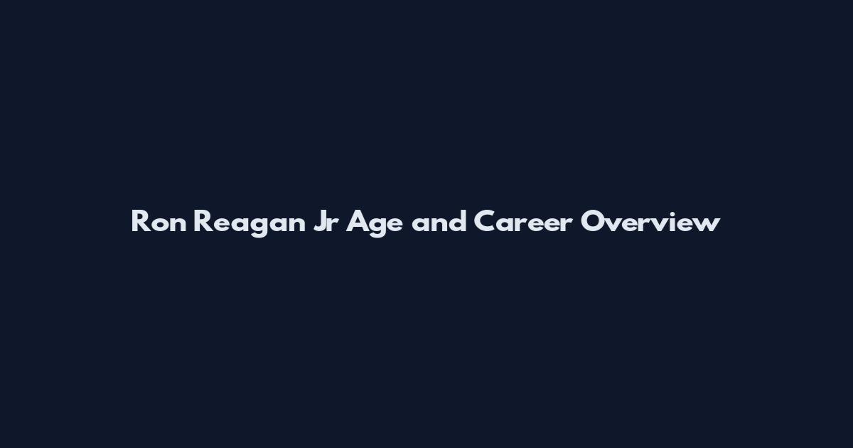 Ron Reagan Jr Age and Career Overview