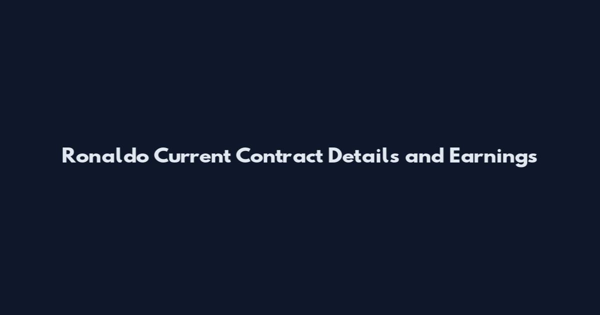 Ronaldo Current Contract Details and Earnings