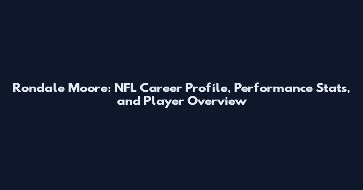 Rondale Moore: NFL Career Profile, Performance Stats, and Player Overview