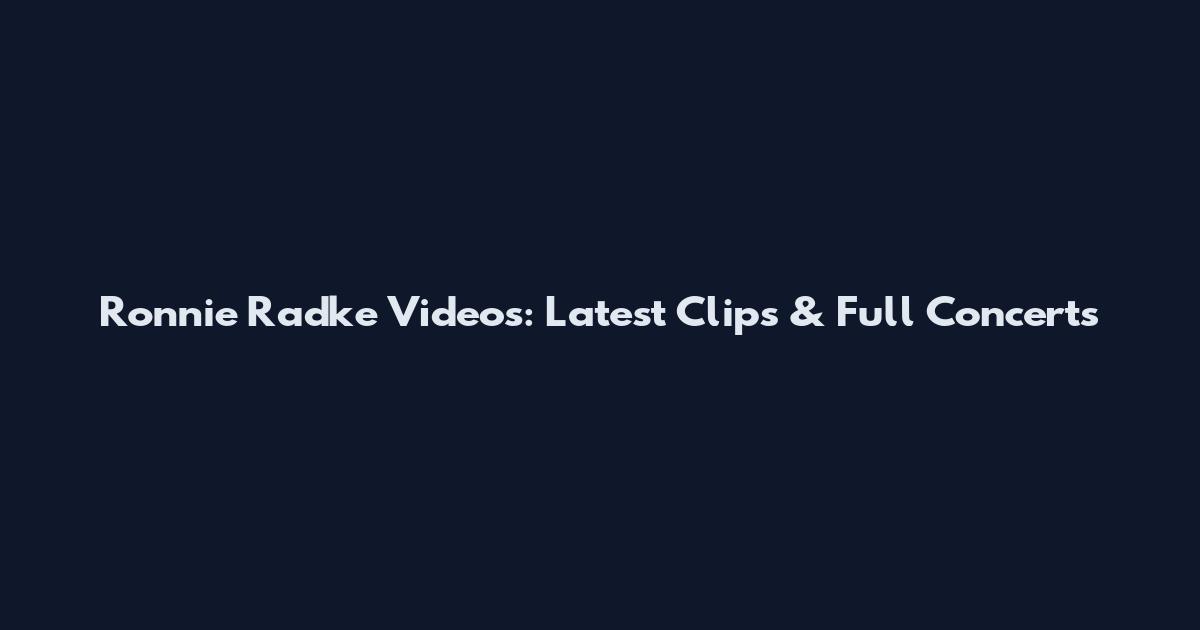 Ronnie Radke Videos: Latest Clips & Full Concerts