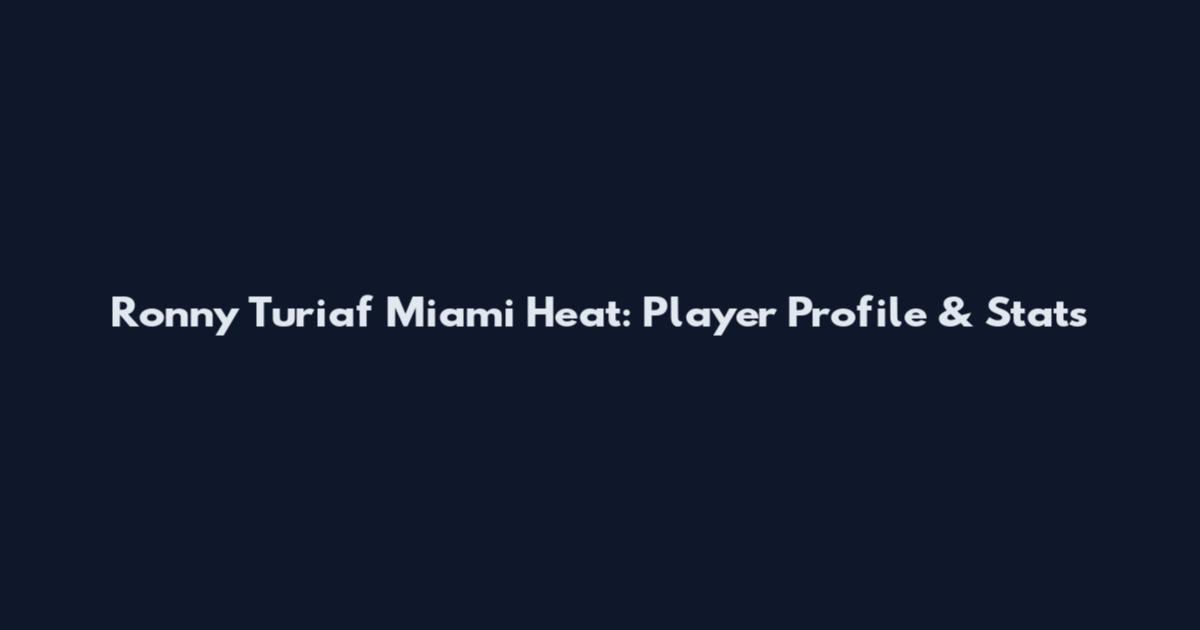 Ronny Turiaf Miami Heat: Player Profile & Stats