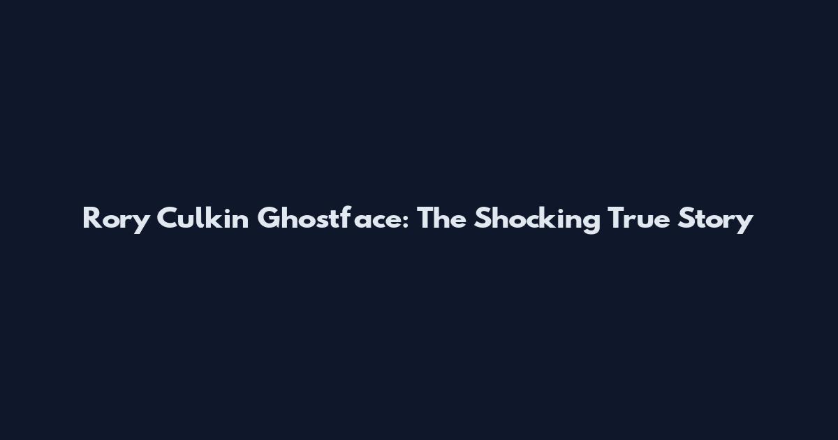 Rory Culkin Ghostface: The Shocking True Story