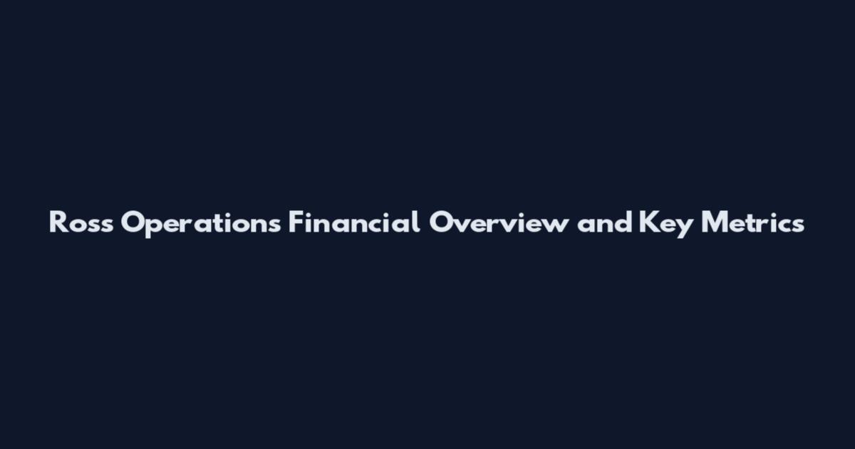 Ross Operations Financial Overview and Key Metrics
