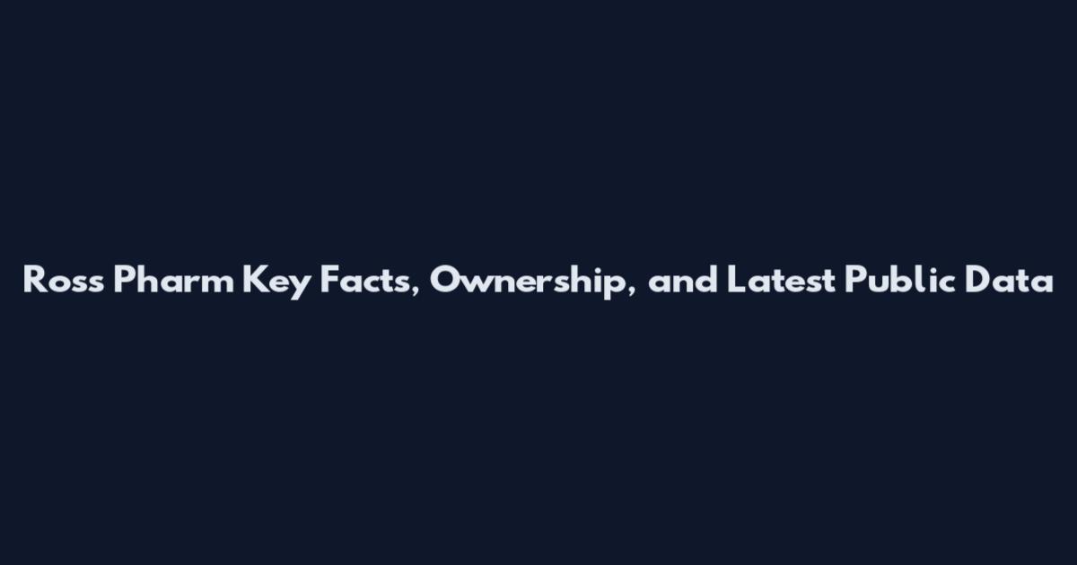 Ross Pharm Key Facts, Ownership, and Latest Public Data