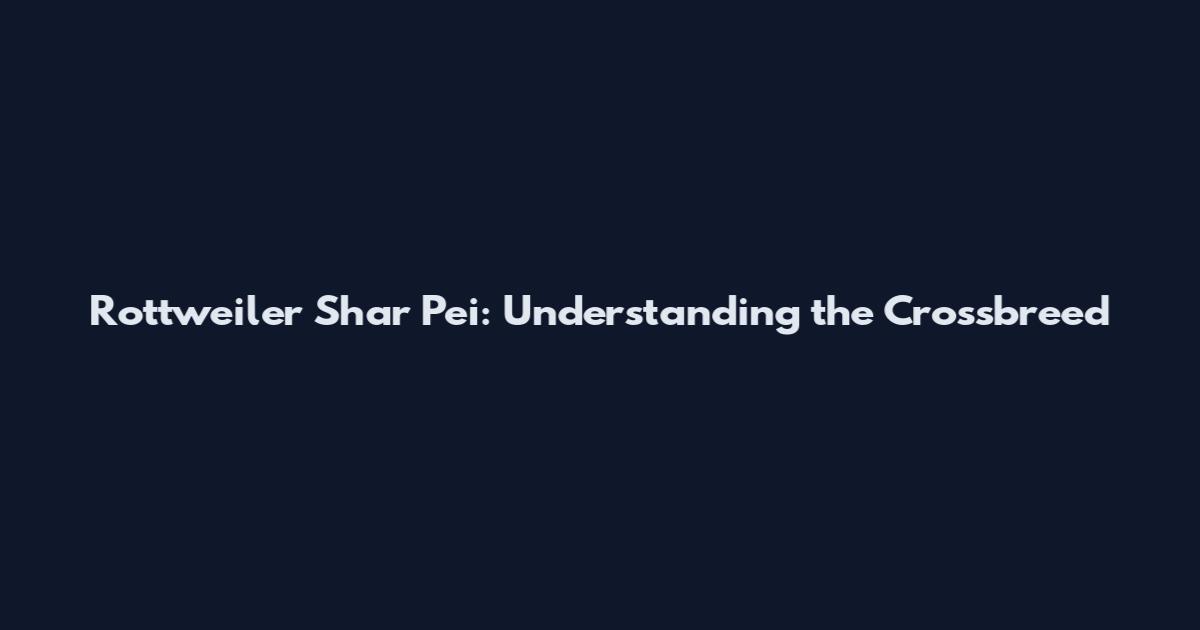 Rottweiler Shar Pei: Understanding the Crossbreed